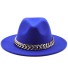 Damska kapelusz z łańcuszkiem A2449 niebieski