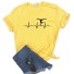 Damska koszulka z akrobatycznym nadrukiem żółty