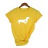 Damska koszulka z nadrukiem jamnika żółty