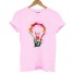 Damska koszulka z nadrukiem żarówki różowy