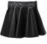 Dámska kožená mini sukňa čierna