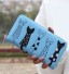 Dámska kožená peňaženka s mačkami svetlo modrá