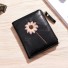 Dámská kožená peněženka s květinou M262 černá