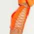 Dámska kožená sukňa s bočným šnurovaním oranžová
