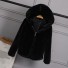 Damska kurtka ze sztucznego futra P1649 czarny