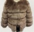 Damska kurtka zimowa wykonana ze sztucznego futra brązowy
