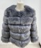 Damska kurtka zimowa wykonana ze sztucznego futra ciemnoszary