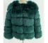 Damska kurtka zimowa wykonana ze sztucznego futra ciemnozielony