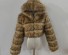 Damska kurtka zimowa ze sztucznego futra P1481 brązowy
