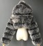 Damska kurtka zimowa ze sztucznego futra P1481 ciemnoszary