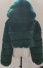 Damska kurtka zimowa ze sztucznego futra P1481 ciemnozielony