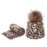 Dámská leopardí čepice s šálou béžova