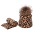 Dámská leopardí čepice s šálou světle hnědá
