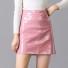 Dámska lesklá mini sukňa G72 ružová