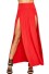 Dámska maxi sukňa s vysokými rozparkami červená