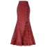 Dámska maxi sukňa so šnurovaním červená