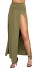 Dámská maxi sukně s vysokými rozparky armádní zelená