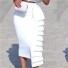 Dámska midi sukňa s volánikmi biela