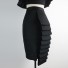 Dámska midi sukňa s volánikmi čierna