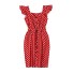 Damska mini sukienka w kropki czerwony