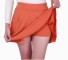 Dámska mini sukňa s kraťasy A1008 oranžová