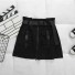Dámska mini sukňa s vreckami a opaskom čierna