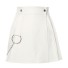 Dámska mini sukňa s vysokým pásom a retiazkou biela