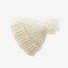 Dámská pletená čepice s bambulí bílá