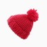 Dámska pletená čiapka s brmbolcom červená