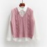 Dámská pletená vesta P1419 růžová