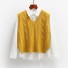 Dámská pletená vesta P1419 žlutá