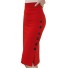Dámska puzdrová sukňa s gombíkmi A1150 červená