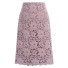 Dámska puzdrová sukňa s kvetinovou čipkou ružová