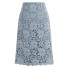Dámska puzdrová sukňa s kvetinovou čipkou svetlo modrá
