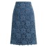 Dámska puzdrová sukňa s kvetinovou čipkou tmavo modrá