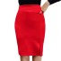 Dámska puzdrová sukňa s rázporkom G110 červená