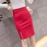 Dámska puzdrová sukňa s rázporkom G62 červená