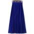 Dámska skladaná sukňa s opaskom A1149 tmavo modrá