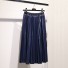 Dámska skladaná sukňa z umelej kože modrá