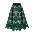 Damska spódnica midi z koronką zielony