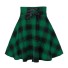 Damska spódnica w kratę z sznurowaniem zielony