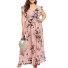 Damska sukienka maxi plus size różowy