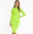 Damska sukienka midi na szyi neonowa zieleń