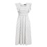 Damska sukienka z dużym falbanką biały