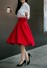 Dámska sukňa s vysokým pásom A982 červená