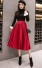 Dámska sukňa s vysokým pásom červená