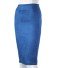 Dámska úzka sukňa s rozpakom vzadu J3107 modrá