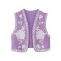Dámská vesta s květinami fialová
