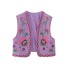Dámská vesta s květinovým vzorem V148 fialová