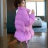 Dámska zimná bunda s golierom svetlo fialová